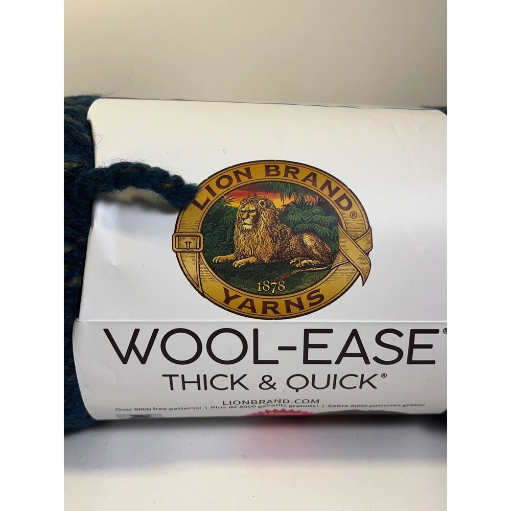 Lion Brand Wool-Ease Thick & Quick #6 Super Bulky Acrylic/Wool Yarn FrostySpruce - Picture 7 of 7